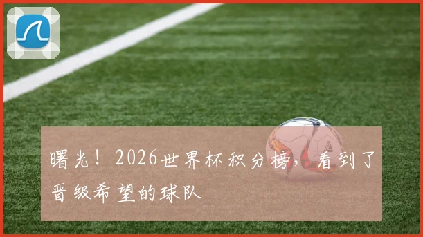 曙光！2026世界杯积分榜，看到了晋级希望的球队